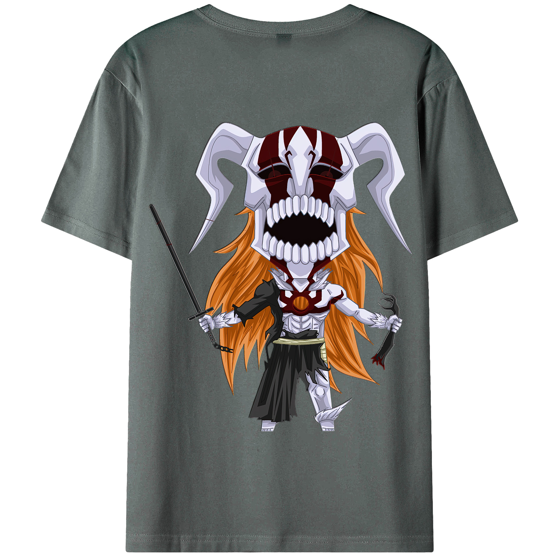 （画像用） ブリーチ 黒崎一護（くろさき いちご）BLEACH Kurosaki Ichigo 綿100％半袖Tシャツ（背面プリント）
